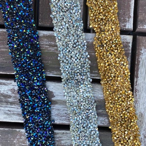 1 iarda 3 cm - Strass Trim, Strass Trimming, Crystal Trim, Stirare su Trim, Incollare su Trim, Strass blu Trim, Strass nero Trim