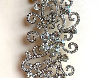 Vintage Style Flat Back Silver Rose Gold Buckle Button, Rhinestone Crystal Buckle For Making Brooch/ Jewelry/Hair Accessories