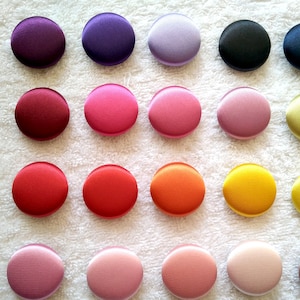 10 Velvet Buttons: Round Satin Fabric Buttons, Sewing Supplies