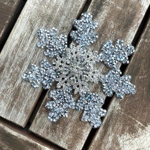Crystal Rhinestone Snowflake Applique - Winter Embellishment (3.74