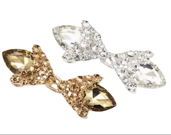 Chiusura con gancio e occhiello in strass: chiusura per matrimonio in cristallo