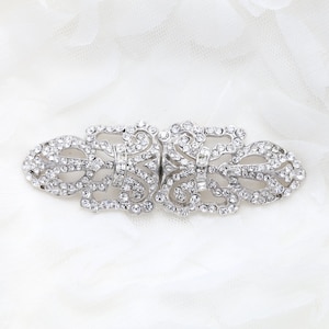 Hook And Eye, Pearl Closure, Rhinestone Buckle, Rhinestone Clasp, Art Deco Closure, Crystal Connector , Wedding Closure, Crystal Buckle