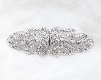 Chiusura con fibbia in strass Art Déco: chiusura con perle e cristalli