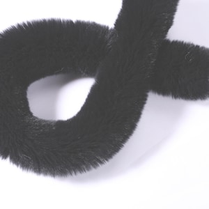 3 Meters - Sewing Supply Material, FAUX Raccoon Rabbit fur trim for sewing,Black White Fur Trim Sewing Craft, Thin fur trim, FAUX fur trim