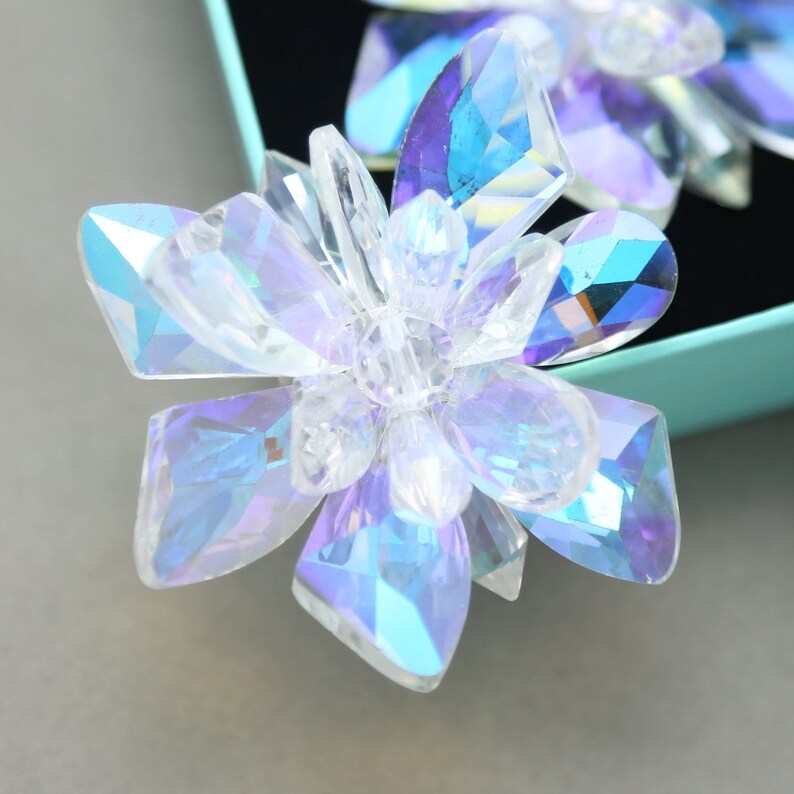 Aurora Crystal Flower Sparkling Stone Flowers Color Flower Etsy
