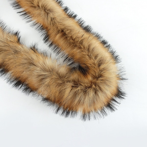 1/2/5 Meters -FAUX Raccoon Fur Trim, Faux Fur, Fur Trim, Brown Fur Trim, FAUX Raccoon Fur Trim, Brown Fur Trim With Black Tips, Fur For Hood