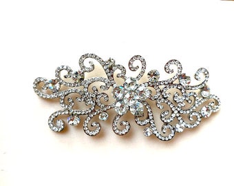 Vintage Style Flat Back Silver Rose Gold Buckle Button, Rhinestone Crystal Buckle For Making Brooch/ Jewelry/Hair Accessories