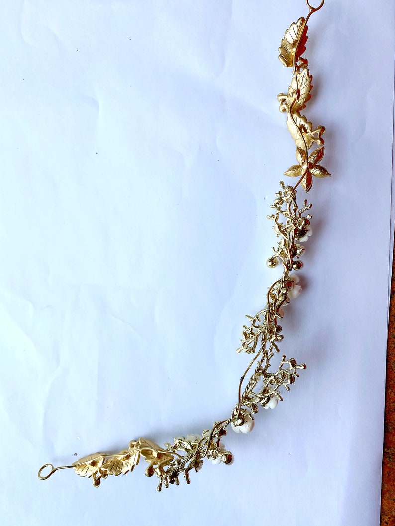 Crystal Pearl Sash Supply Bridal Tiara Jewelry Making Gold Headpiece Pearl Flower Tiara DIY Wedding Gold Flower Tiara