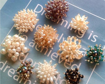 6 Pieces - Green Aurora Clear Champagne Gold Crystal Flowers, Beaded Flowers, Flower Supplies, Sewing On Clothing Accessories Applique