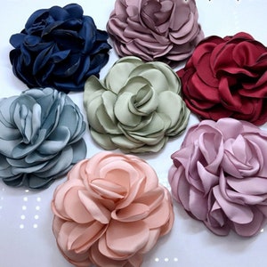 2 pieces 7-8cm Flower hair clip making, Flower headpiece supply, Doll making, Flower bouquet, Fabric flowers, Wedding shoes decoration