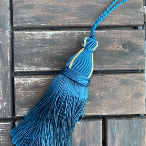 Blue Tassel, Gold Tassel, Long Curtain Key Tassel Supply, Antique Furniture Curtain Tassel, Vintage Style Home Decor, Tassel