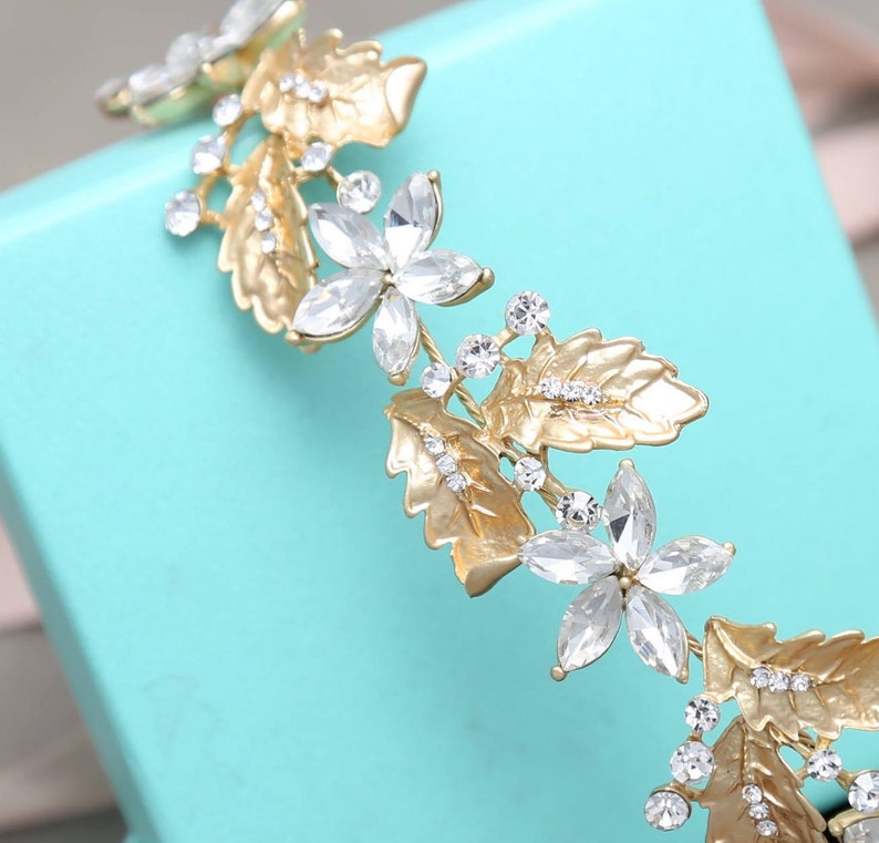 Crystal Pearl Sash Supply Bridal Tiara Jewelry Making Gold Headpiece Pearl Flower Tiara DIY Wedding Gold Flower Tiara
