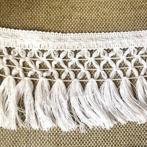 Ivory Cotton Tassel Trim: 2 Yards, Home Decor