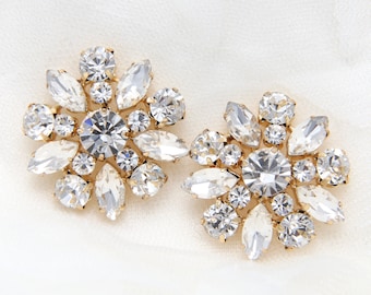 2 piece, gold/silver plate rhinestone button, rhinestone crystal shank button, wedding coat dress button, bouquet decoration