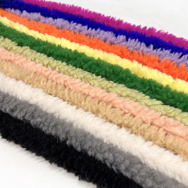 5/10 Meters - 3cm Sewing Supply Material, FAUX WOOL fur trim for sewing,Cream Black Red Green Fur Trim Sewing Craft, FAUX fur trim