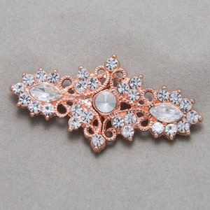 Rose Gold Rhinestone Hook and Eye Closure: Bridal Clasp