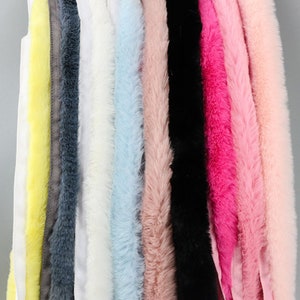 2 Meters 5cm - For Sewing Craft Material FAUX Rabbit Fur Trim, Faux Rabbit Fur Trim, Soft Furry stripe, Brown Hot Pink Fur Trim For Sewing