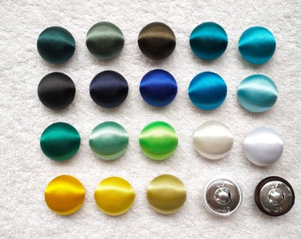 Shiny Silk Round Buttons: Colorful Fabric Beads, Jewelry Making