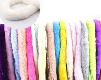 Supply For Sewing, Light Blue, Pink, Ivory Fur Trim, White Fur Trim, Grey Fur Trim, Rabbit Fur Trim, Rabbit Fur stripe, Furry strip