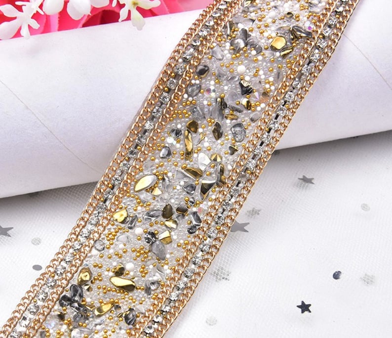 Iron Sew on Rhinestone Stone Trim Sew on Applique Red Stones Etsy