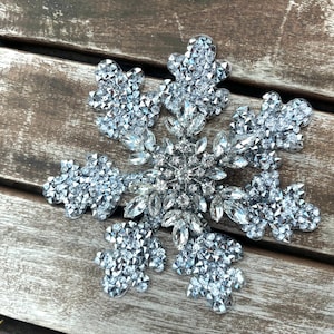 Kristall Strass Snöflinge Applikation - Vinterutsmyckning (3,74 tum)
