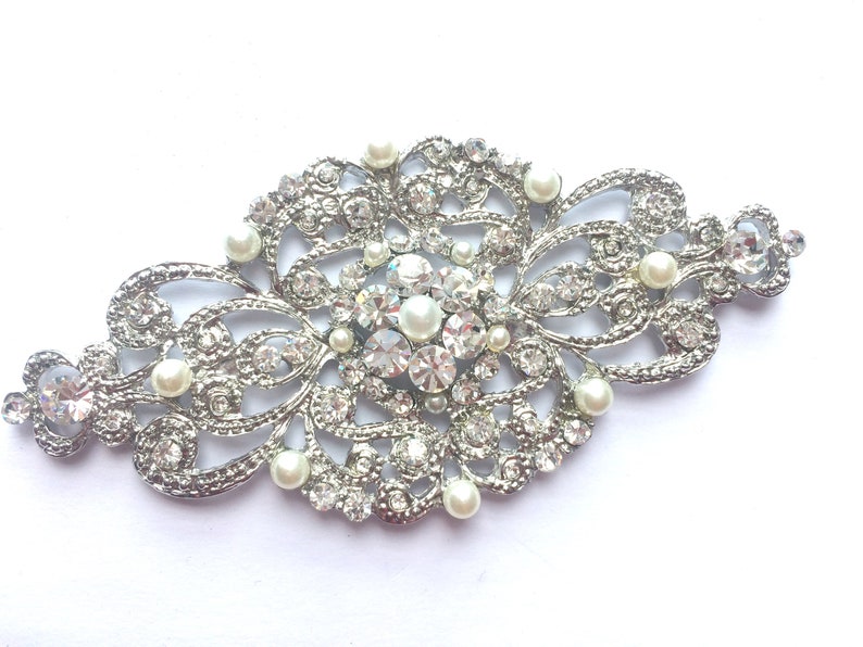 Flat Back Wedding Pearl Sew on Button Silver Pearl Buckle - Etsy