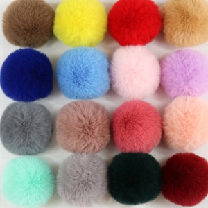 10 Pieces - 6cm,7cm, FAUX rabbit fur Pom Pom, Furry Pompon,  Small Fur Balls, Pom Pom, Fur Ball, FAUX Rabbit Fur Pom Pom