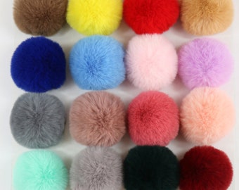 10 Pieces - 6cm,7cm, FAUX rabbit fur Pom Pom, Furry Pompon,  Small Fur Balls, Pom Pom, Fur Ball, FAUX Rabbit Fur Pom Pom