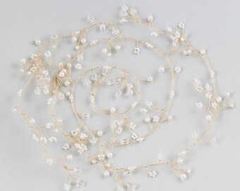 Wedding Flowers Tiara Floristry Wired Pearls 4mm Bead White Silver Ivory Gold 