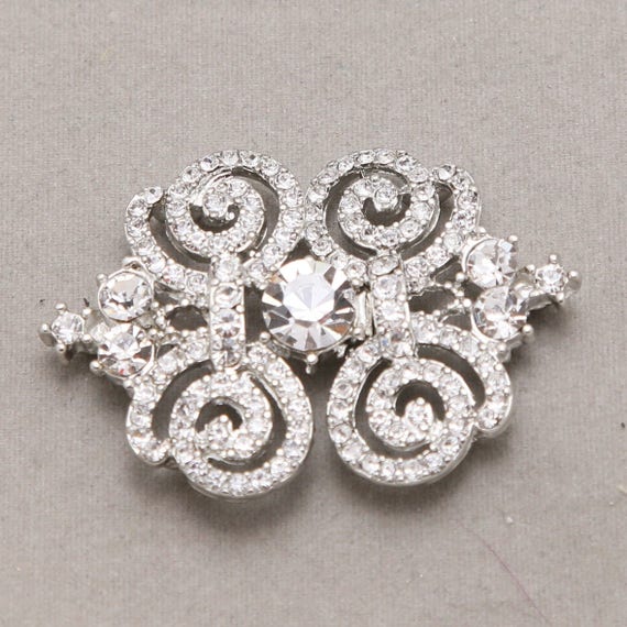 Silver Clasp Vintage Clasp Eye And Hook Button Wedding Etsy