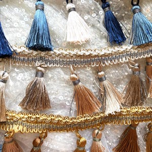 1 Meter Tassel Trim, Color Tassel Trim, Cotton Blend Trim, Lace trim, Tassel trim, Curtain tassel, Home decoration, Polyester Tassel