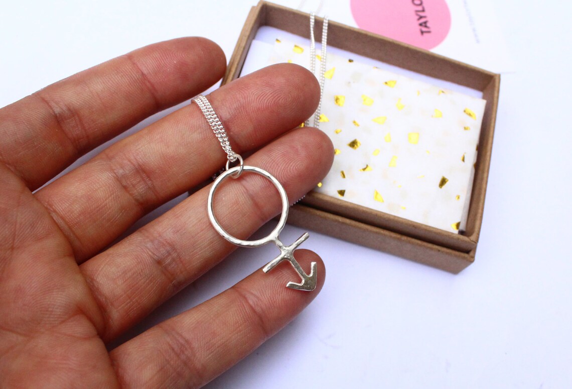 Silver Gender Necklace for Fluid Male or Female Etsy