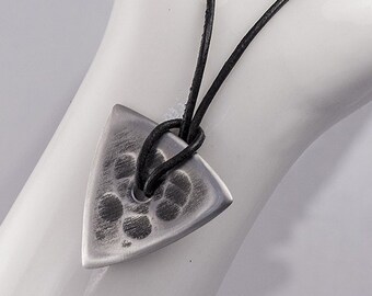 Hammered Guitar Pick PLECTRUM Necklace - Stainless Steel Guitar Pick Pendant - Gift for Musician, Guitar Accessories, READY to Ship - Trio