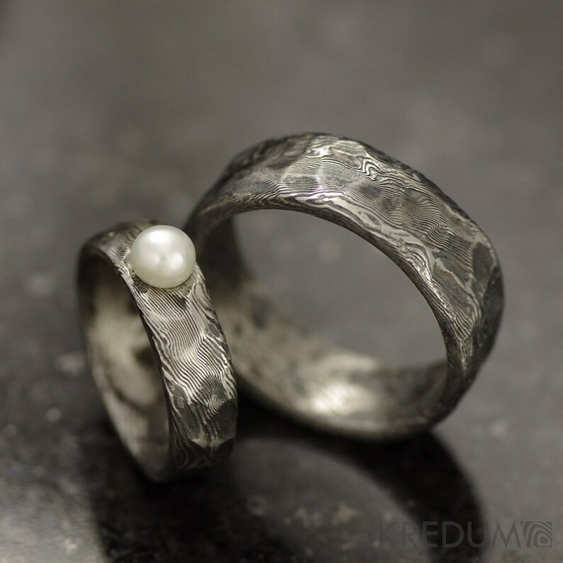 Rustic Wedding Ring Engagement Ring Custom Stainless Etsy