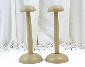 2 French Vintage 1940s Painted Wooden Hat Stand, Retro Milliners Shop Display Accessory France, Parisian Curio Brocante Home Decor