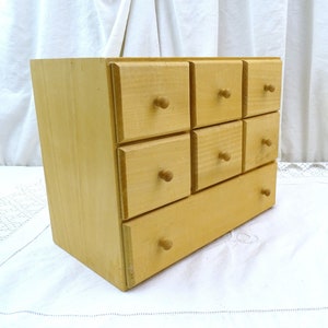 Vintage French Wooden Small Set of Drawers, Retro Eco Friendly Storage Accessory, Craft Room / Work Shop Organization made of Wood