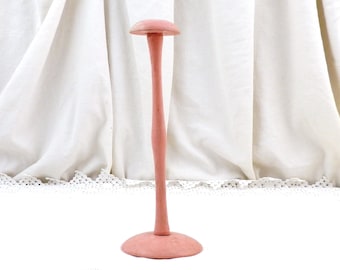 French Vintage 1950s Pink Painted Wooden Hat Stand, Retro Milliners Shop Display Accessory From France, Parisian Curio Brocante Home Decor