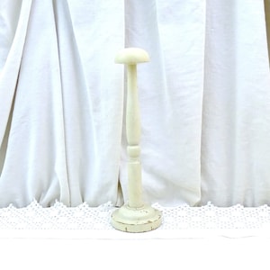 French Vintage 1940s White Painted Wooden Hat Stand, Retro Milliners Shop Display Accessory France, Parisian Curio Brocante Home Decor