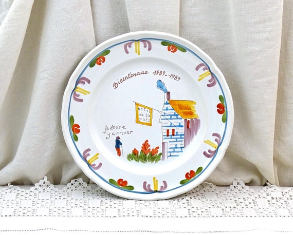 Vintage French Hand Made Wall Plate Celebrating the Bicentenary of the French Revolution Using an Original Design, Retro Collectible Item