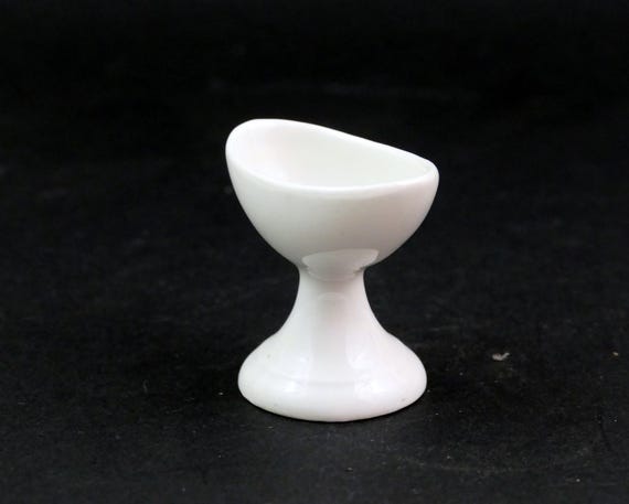 Antique French White Porcelain China Footed Eyebath, Retro Eye Bath Wash Cup Made of Pottery France, Old Style Victorian  Medicine Cabinet