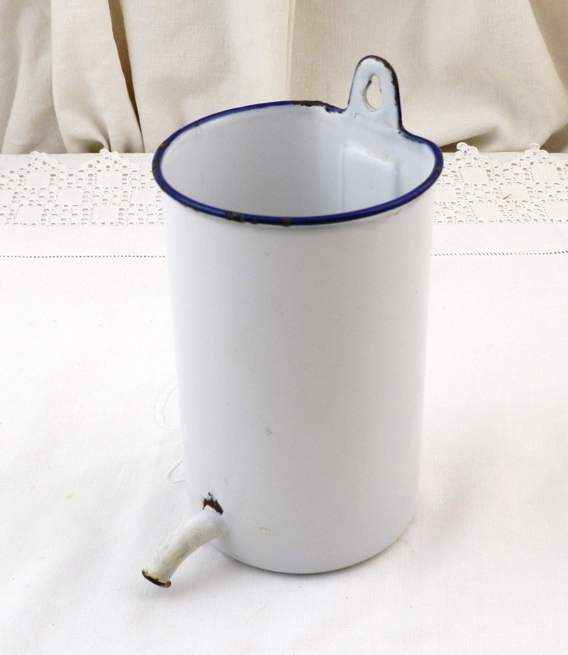 Antique White Porcelain Enamel Wall Hanging 1 Liter Water Etsy