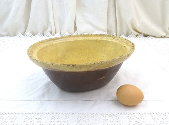 Antique French Paté Dish / Bowl in Brown and Beige Glaze with Gerst Stamped in the Base, Retro Country Farmhouse Kitchen Decor from France