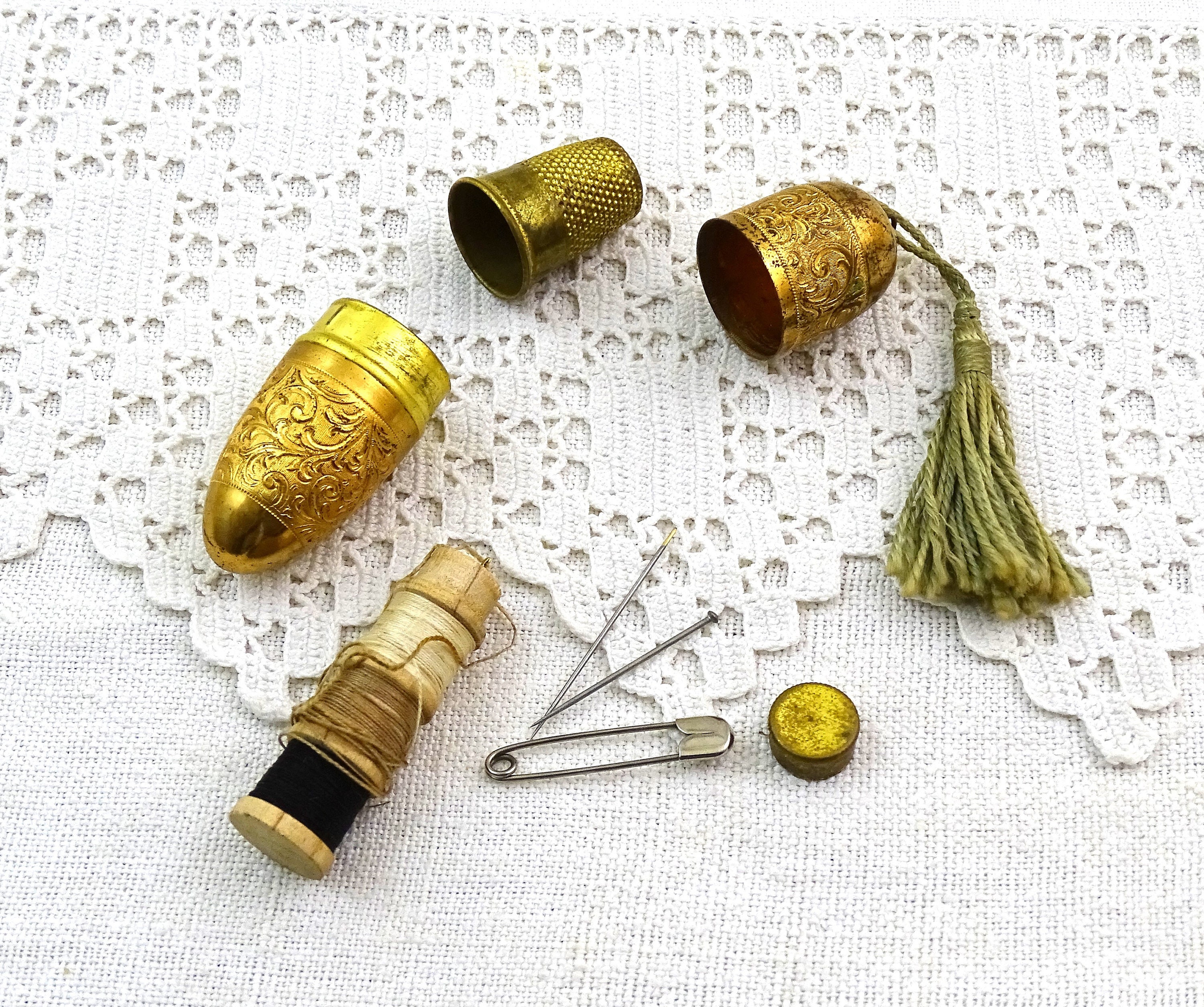 Sewing Kit Antique Vintage Trunk Of Treasures Sort - Depop