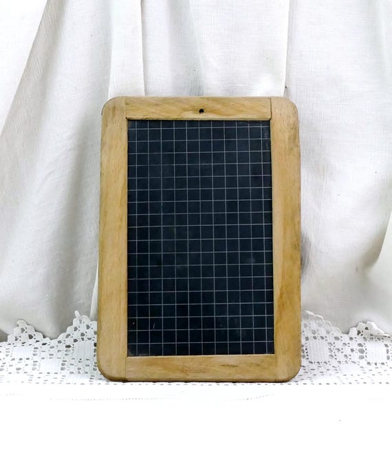 Small Vintage French Primary School Child's Writing Slate with Wooden Frame, Retro Kids Chalkboard France, Small Wall Hanging Black Board