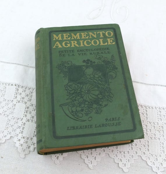 Antique Mémento Agricole Larousse French Agriculture Book, Rural Life Botanical Illustrations, Farming Viticulture, Country Library Décor