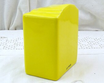 明るい黄色のヴィンテージ フランス製陶器製郵便ポスト貯金箱（La
