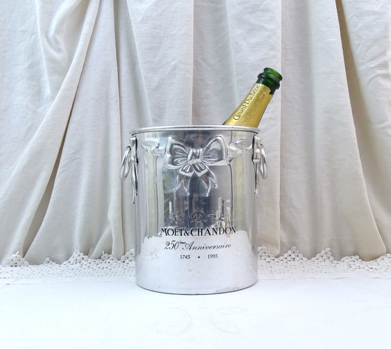 Vintage French Promotional Champagne Ice Bucket for Moet et Chandon 250 Anniversary in 1993, Retro Party Wedding Wine Chiller from France