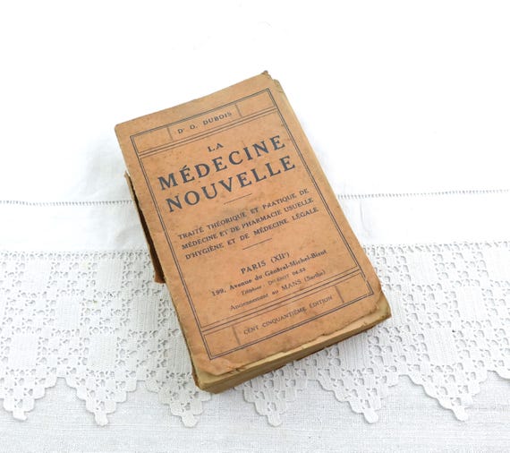 Antique French Medical Book La Medecine Nouvelle by Dr O Dubois, Retro Home Remedy Recipes Homeopathic from France,