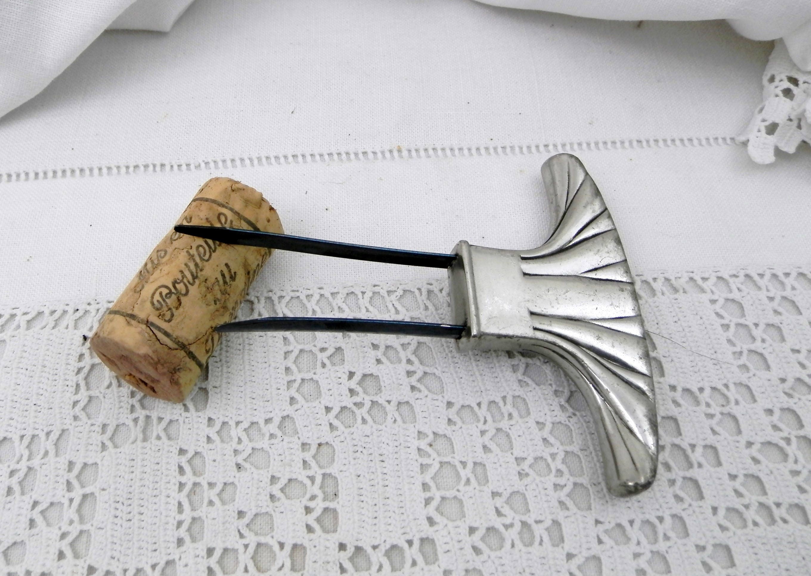 Vintage Royal Selangor Pewter Bottle Opener, Two Pronged Metal Wine