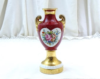 Small Antique French Limoges Bone China Urn Vase With Flower